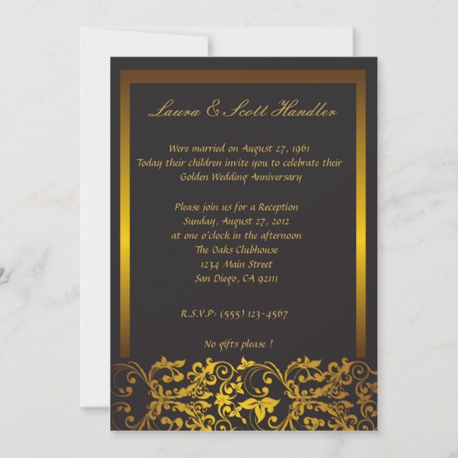 invitación del 50 aniversario - borde dorado (Anverso)