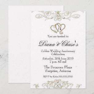 Invitación del 50 Aniversario Golden Swirl