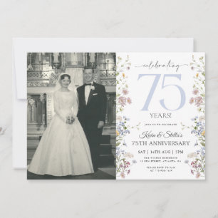 Invitación del 75º Aniversario de Wildflowers con 