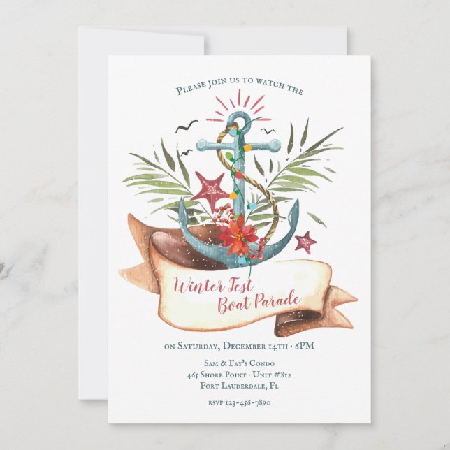 Invitación del Ancla del Desfile de navidades (Anverso)