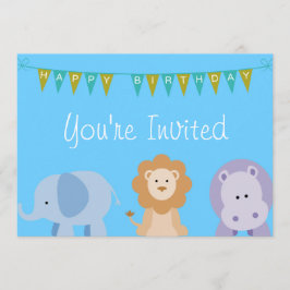 Invitación del animal del cumpleaños de los niños