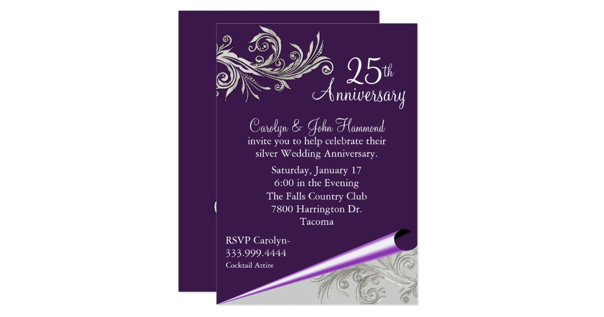 Invitacion Del Aniversario De Bodas De Plata Zazzle Es Petición de una invitación para una boda de plata o 25 aniversario. zazzle