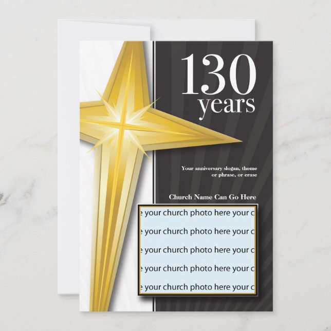 Invitación del aniversario de la iglesia de 130 (Anverso)