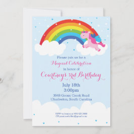 Invitación del arco iris del unicornio