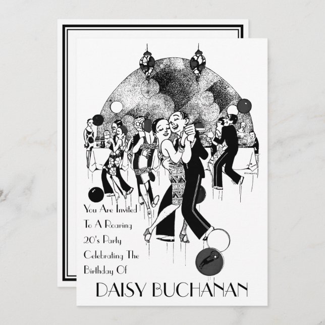 Invitación del Art Decó de 1920 (Anverso / Reverso)