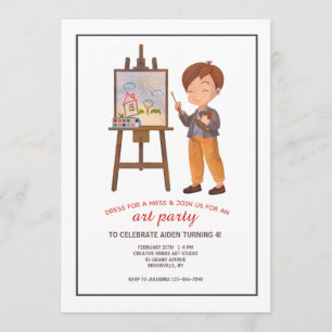 Invitación del artista del muchacho