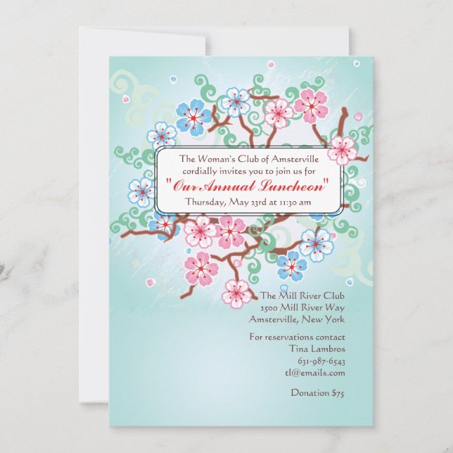 Invitación del asunto de la primavera (Anverso)