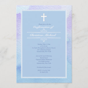 Invitación del azul de la elegancia de la acuarela