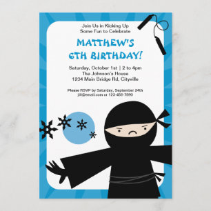 Invitación del azul del poder de Ninja