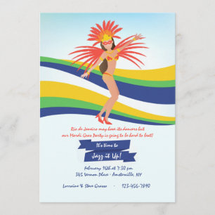 Invitación del bailarín de carnaval Mardi Gras
