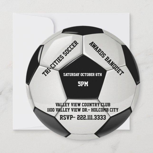 Invitación del banquete de premios del fútbol (Anverso)