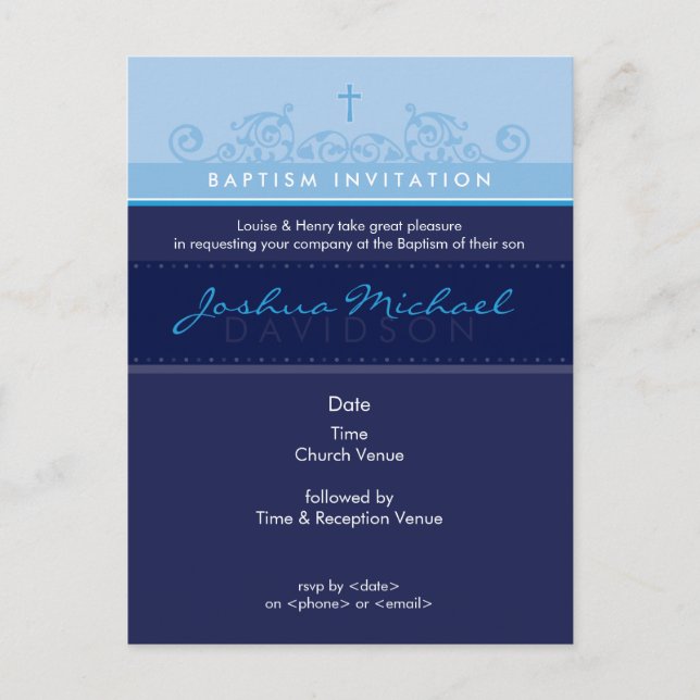 INVITACIÓN DEL BAPTISMO :: elegante 6 (Anverso)