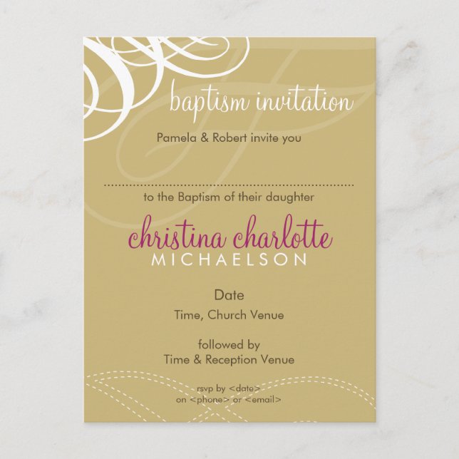 INVITACIÓN DEL BAPTISMO :: Voz de diseñador 5 (Anverso)
