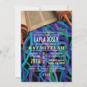 Invitación del bar RETRO TORAH Bat Mitzvah