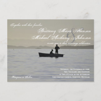 Invitación del barco y de la boda del lago