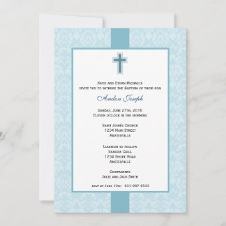 Invitación del bautismo verde azulado de Damasco.
