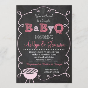 Invitación del Bbq Baby Shower de BabyQ de los