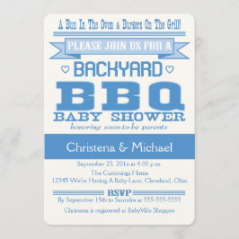 Invitación del Bbq Baby Shower del bebé azul