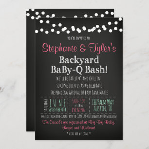 Invitación del Bbq Baby Shower del Bebé-q y