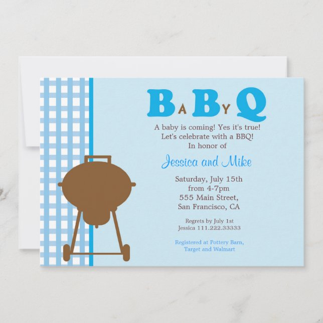 Invitación del Bbq BaByQ Baby Shower (Anverso)