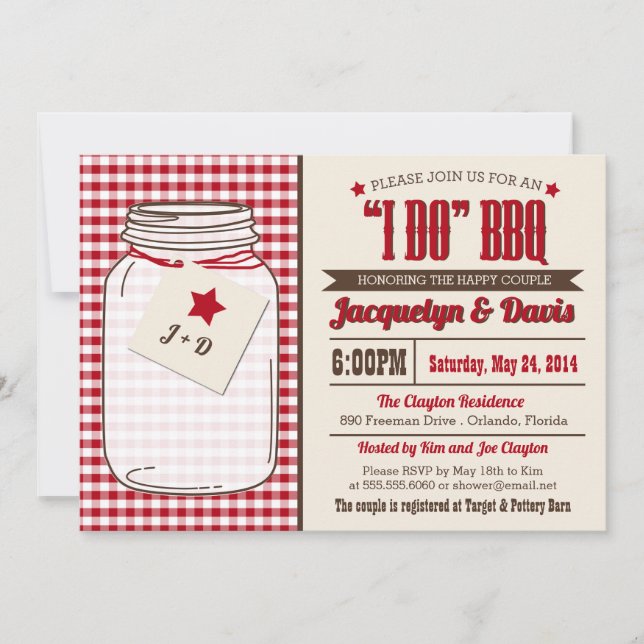 Invitación del Bbq de la ducha de los pares en (Anverso)