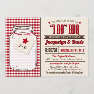 Invitación del Bbq de la ducha de los pares en