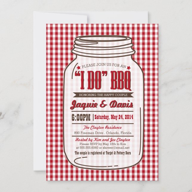 Invitación del Bbq de la ducha de los pares en (Anverso)