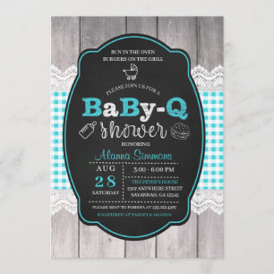 Invitación del Bbq del bebé Q Baby Shower