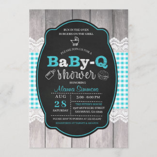 Invitación del Bbq del bebé Q Baby Shower