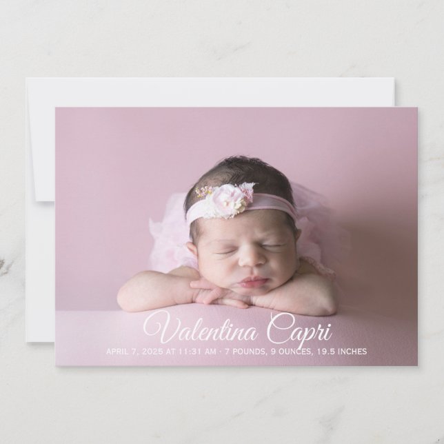 Invitación del bebé (Anverso)