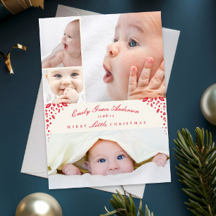 Invitación del Bebé 5 Collage Merry Navidades pequ