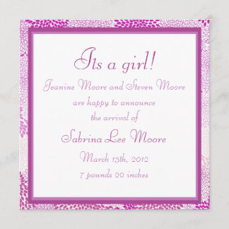 Invitación del bebé (Chica)
