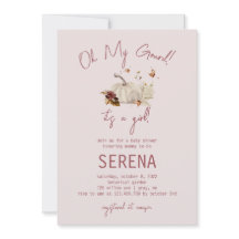 Invitación del bebé Chica de acuarela de la calaba