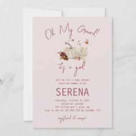 Invitación del bebé Chica de acuarela de la calaba