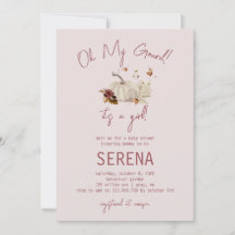 Invitación del bebé Chica de acuarela de la calaba