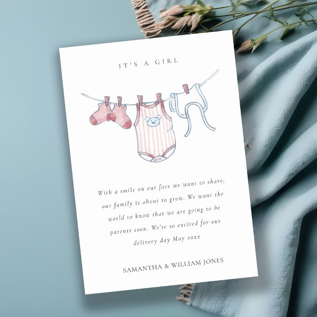 Invitación del bebé Chica de Rubor rosa de la líne (Subido por el creador)
