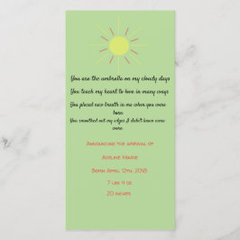 Invitación del bebé con poema