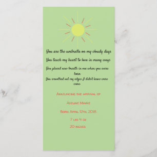 Invitación del bebé con poema