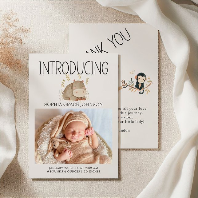 Invitación del bebé de animales de la guardería Zo (Subido por el creador)