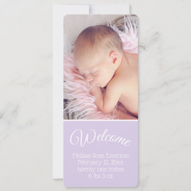 Invitación del bebé de bienvenida (Anverso)