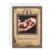 Invitación del bebé de la foto del herradura del c