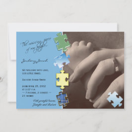 Invitación del bebé de la foto del rompecabezas az