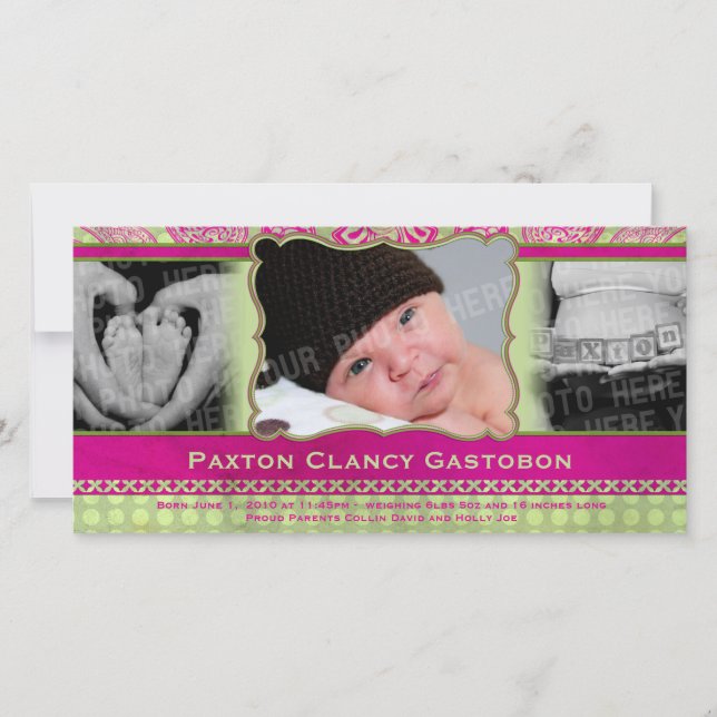 Invitación del bebé de la zona urbana y de la cade (Anverso)