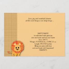 Invitación del bebé de león Butterscotch