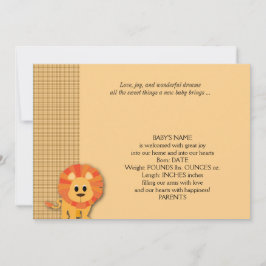 Invitación del bebé de león Butterscotch
