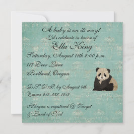 Invitación del bebé de los osos de panda