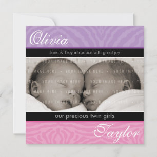 Invitación DEL BEBÉ DE TWINS: