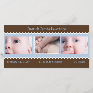 Invitación del bebé del azul y de Brown