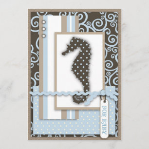 Invitación del bebé del Seahorse