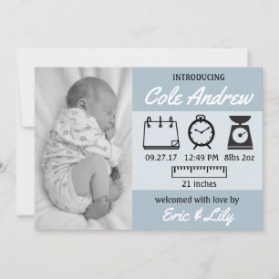 Invitación del bebé del Stats